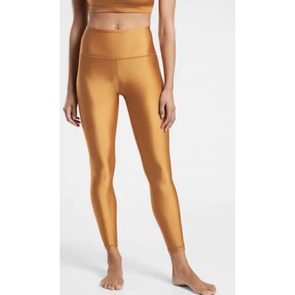 Athleta Elation Shine Tight In Tuscan Gold Size XL NWOT - Picture 2 of 9